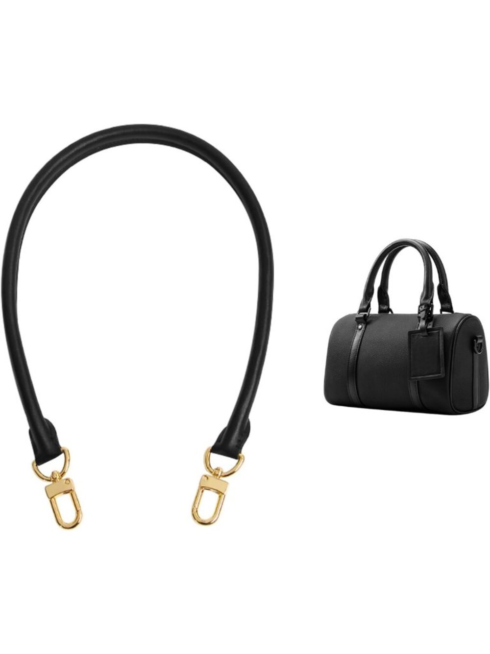 jiesinlov 27.5inches Vachetta Leather Shoulder Rolled Short Strap